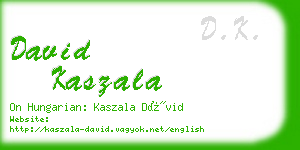 david kaszala business card